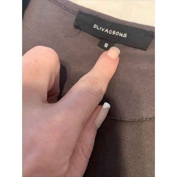 Olivaceous Womens Solid Dark Chocolate Brown Vegan Faux Suede Tank Top Small - Picture 3 of 4